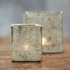 Nkuku Small Subira Etched Glass T-Light Holder 6 Nkuku Small Subira Etched Glass T-Light Holder