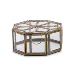 Nkuku Bequai Small Antique Brass Star Pot