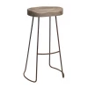 Nkuku Mango Wood And Rust Loko Stool