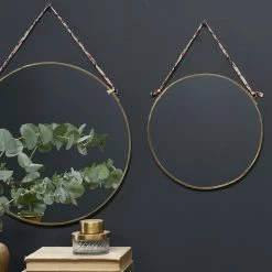 Nkuku Small Round Brass Kiko Mirror