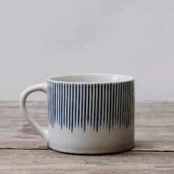 Nkuku Navy & White Striped Mug