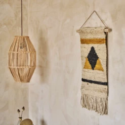 Nkuku Hombi Hemp Wall Hanging - Triangles and Mustard 4 Nkuku Hombi Hemp Wall Hanging - Triangles and Mustard