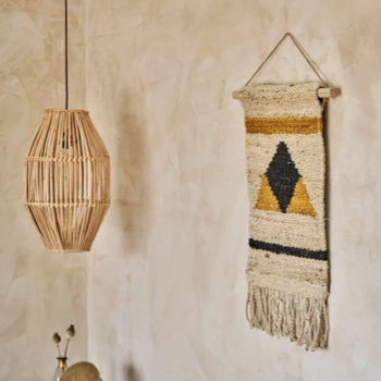 Nkuku Hombi Hemp Wall Hanging - Triangles and Mustard 2 Nkuku Hombi Hemp Wall Hanging - Triangles and Mustard
