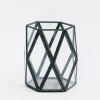 Nkuku Black Metal & Glass Geometric Terrarium