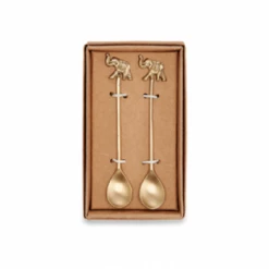 Nkuku Elephant Brass Spoon - Set of 2 Gift Set