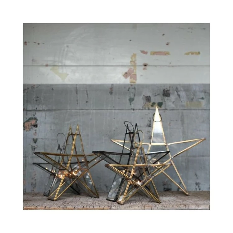 Nkuku Medium Brass Sanwi Standing Star T-Light Holder 6 Nkuku Medium Brass Sanwi Standing Star T-Light Holder