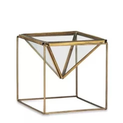 Nkuku Karana Planter on Stand - Antique Brass