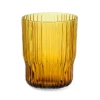Nkuku Ribbed Amber Glass Tumbler