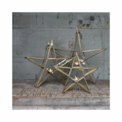 Nkuku Medium Brass Sanwi Standing Star T-Light Holder 9 Nkuku Medium Brass Sanwi Standing Star T-Light Holder