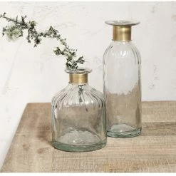 Nkuku Glass Chara Lines Bottle - Large