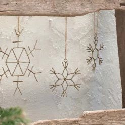 Nkuku Set of 3 9x8 cm Brass Wire Dagari Stars