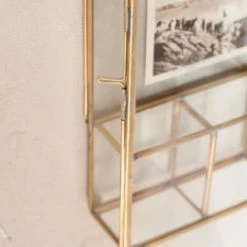 Nkuku Medium Brass and Glass Kiko Photo Box