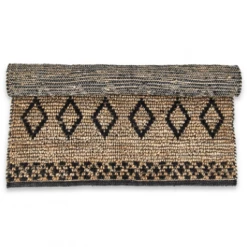 Nkuku Ambara Jute Rug - Black and Natural