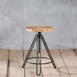 Nkuku Arvi Iron and Mango Wood Stool 7 Nkuku Arvi Iron and Mango Wood Stool