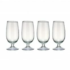 Nkuku Set of 4 Clear Hammered Glasses