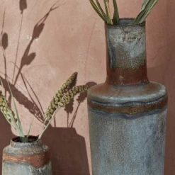 Nkuku Large Aged Zinc Bennu Bottle Vase