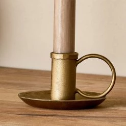 Nkuku Antique Brass Iron Candlestick