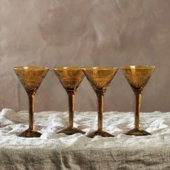 Nkuku Burnt Amber Mila Cocktail Glass 12 Nkuku Burnt Amber Mila Cocktail Glass