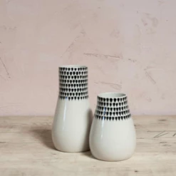Nkuku Matamba Ceramic Vase - Black Droplets Tall