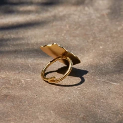 Nkuku Huron Hammered Ring Band - One Size 6 Nkuku Huron Hammered Ring Band - One Size