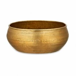Nkuku Tembesi Etched Round Planter Bowl - Medium