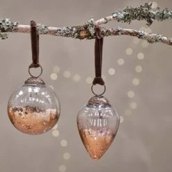 Nkuku Nevasa Bauble - Clear & Antique Copper