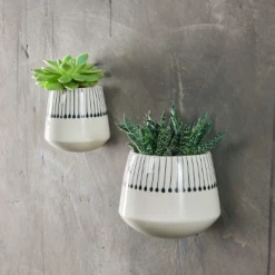 Nkuku Matamba Ceramic Wall Hung Planter - Large Matchstick Design