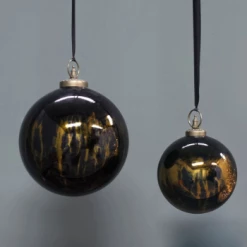 Nkuku Small Aged Amber and Black Danoa Giant Bauble Round
