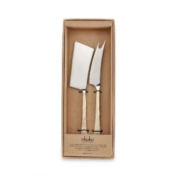 Nkuku Brushed Gold Ena Brass Cheese Knife Set