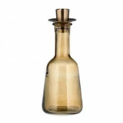 Nkuku Sirsa Glass Candlestick - Sepia