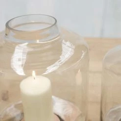 Nkuku Small Idha Tapered Hurricane Lantern 10 Nkuku Small Idha Tapered Hurricane Lantern