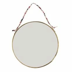 Nkuku Small Round Kiko Brass Mirror