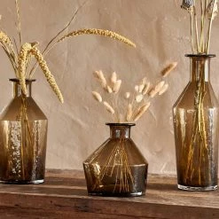 Nkuku Brown Glass Asymmetric Vase - Small