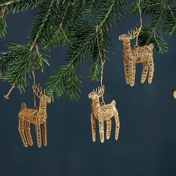 Nkuku Set of 3 Brass Ramya Wire Reindeer