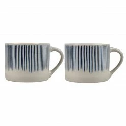 Nkuku Pair of Short Karuma Mugs - Blue