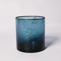 Nkuku Deep Blue Hammered Glass Tumbler