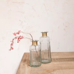 Nkuku Chara Hammered Bottle Vase - Decorative Short