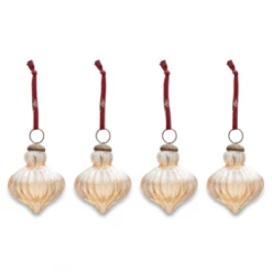 Nkuku Set of 4 Gold Luster Eliza Baubles