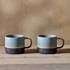 Nkuku Dark Blue/Light Blue Dipped Mug Dusty Blue Set Of 2 4 Nkuku Dark Blue/Light Blue Dipped Mug Dusty Blue Set Of 2