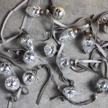 Nkuku Set of 16 Antique Silver Adisa Bauble Jar 3 Nkuku Set of 16 Antique Silver Adisa Bauble Jar