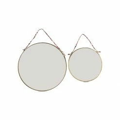 Nkuku Kiko Round Mirror - Antique Brass - Small