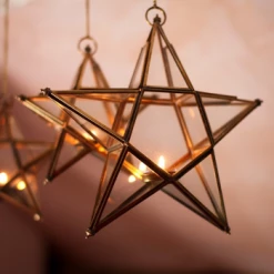 Nkuku Large Antique Brass Hanging Star 5 Nkuku Large Antique Brass Hanging Star