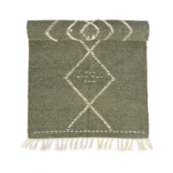 Nkuku Lamandi Recycled Runner - Moss Green