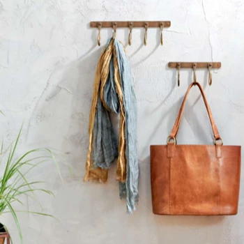 Nkuku Kuna Iron Hooks - Antique Brass Small 2 Nkuku Kuna Iron Hooks - Antique Brass Small