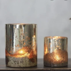 Nkuku Tabia Rustic Silver T-Light Holder