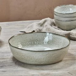 Nkuku Large Cream Amina Serving Bowl