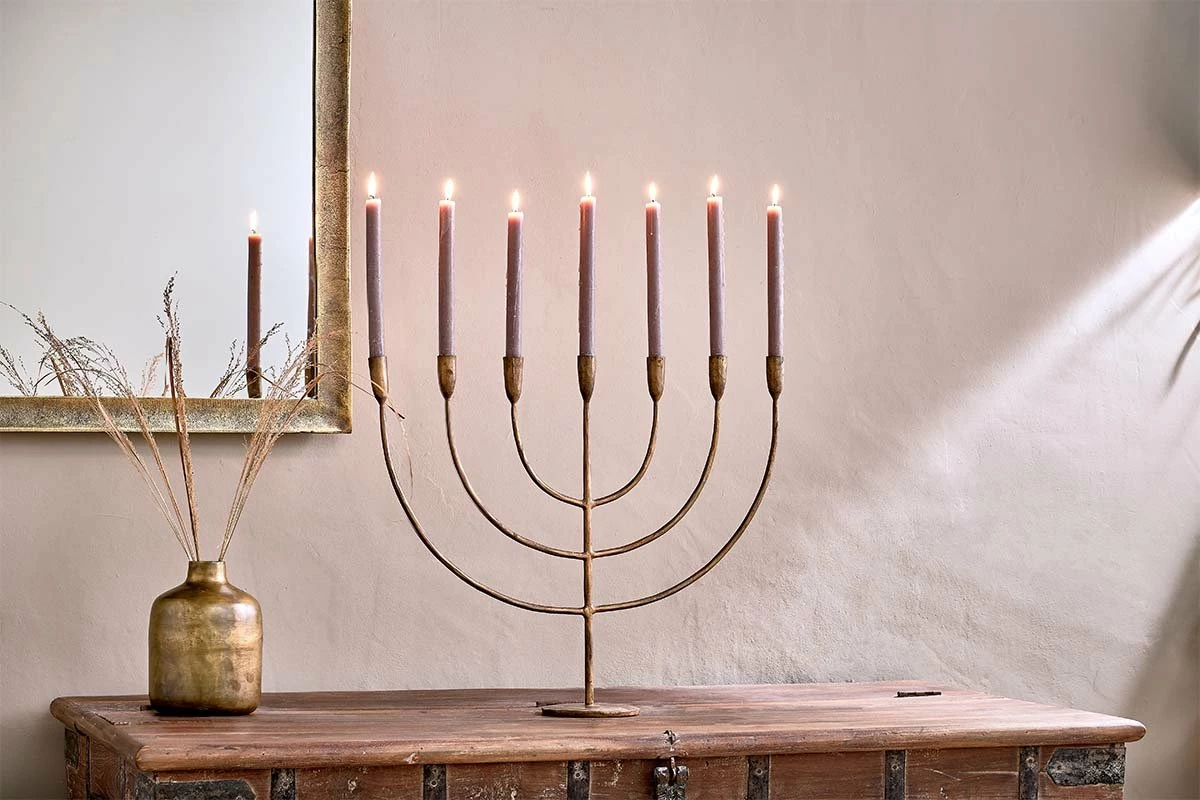 Nkuku Antique Brass Mbata Giant Brass Candelabra Candleholder 2 Nkuku Antique Brass Mbata Giant Brass Candelabra Candleholder