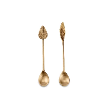 Nkuku Brass Leaf Spoons 1 Nkuku Brass Leaf Spoons