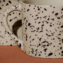 Nkuku Tall Black and White Splatter Mug