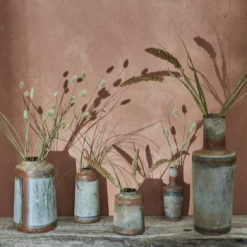 Nkuku Bennu Mini Bottle Vase Aged Zinc